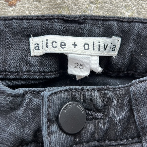 Alice + Olivia denim skinny, jeans, black size 25 - Picture 4 of 6